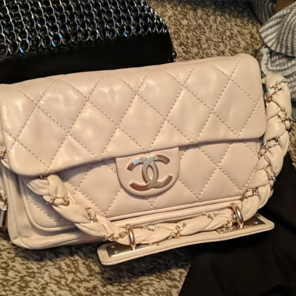 Chanel lady braid ivory flap bag